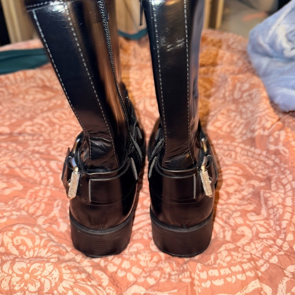 Dolce Vita Black Moto Heeled Boots - Picture 5 of 9